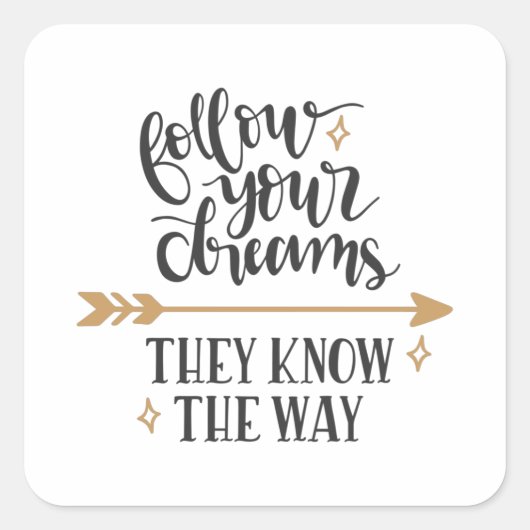 Sticker Carré Follow your dreams they know the way (Devant)
