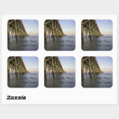 Sticker Carré Folly Beach Pier Beauté (Feuille)