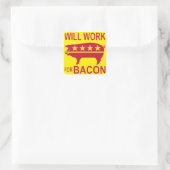 Sticker Carré Fonctionnera pour Bacon (Sac)