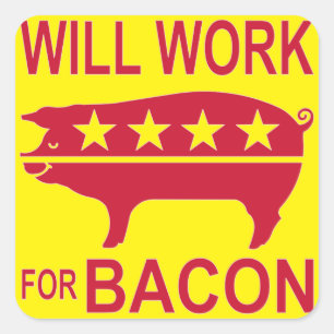 Sticker Carré Fonctionnera pour Bacon