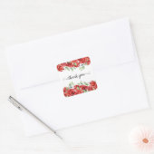 Sticker Carré Fond de roses rouges à l'aquarelle (Enveloppe)