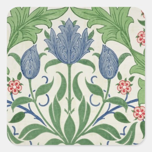 Sticker Carré Fond d'écran floral (Devant)