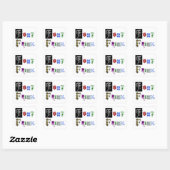 Sticker Carré Font Freak Drôle Typographie (Feuille)