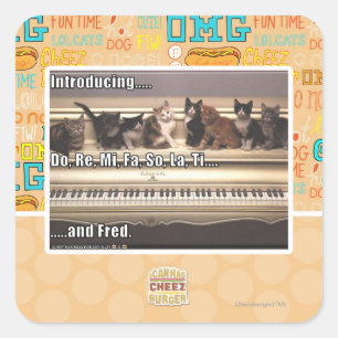 Sticker Carré Font, le Re, MI, fa, ainsi, La, Ti, Fred