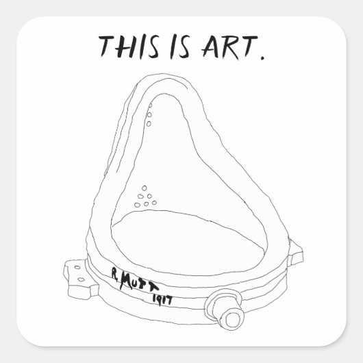 Sticker Carré Fontaine de Marcel Duchamp R.Mutt 1917 (Devant)