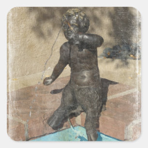 Sticker Carré Fontaine de Satyr