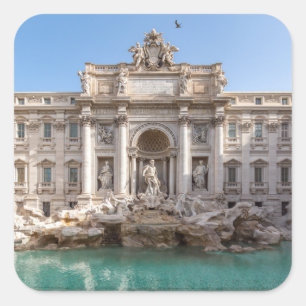 Sticker Carré Fontaine de Trevi au petit matin - Rome, Italie