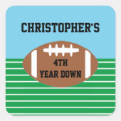 Sticker Carré Football 4e année de bas anniversaire (Devant)