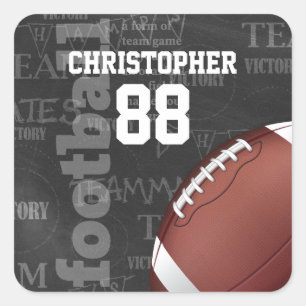 Sticker Carré Football américain de Chalkboard personnalisé