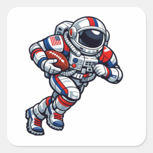 Sticker Carré Football Astronaute
