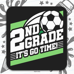 Sticker Carré Football de 2e année Premier jour Retour à l'école
