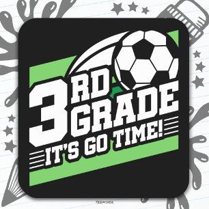 Sticker Carré Football de 3e année Premier jour Retour à l'école