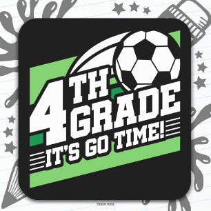 Sticker Carré Football de 4e année Premier jour Retour à l'école
