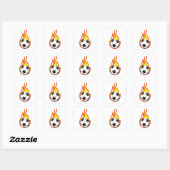 Sticker Carré Football en feu (Feuille)