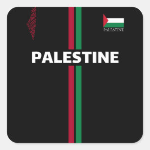 Sticker Carré Football en Palestine libre - équipe du drapeau