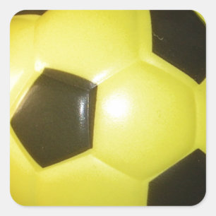 Sticker Carré Football Jaune et Noir (Football)