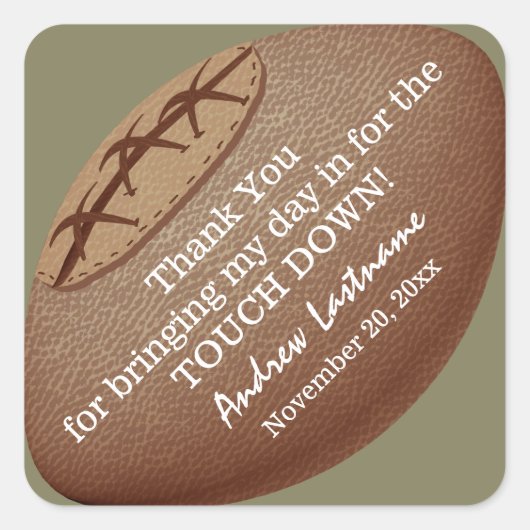 Sticker Carré Football vintage (Devant)