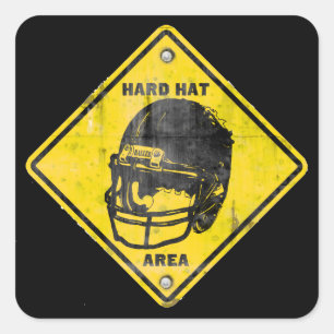 Sticker Carré Football : zone de Casquette dur