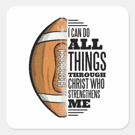 Sticker Carré Footballeur Christ Faith Jésus (Devant)