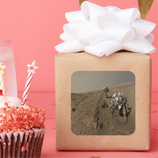 Sticker Carré Forage Mars Curiosity Red Martian Paysage (Fête)