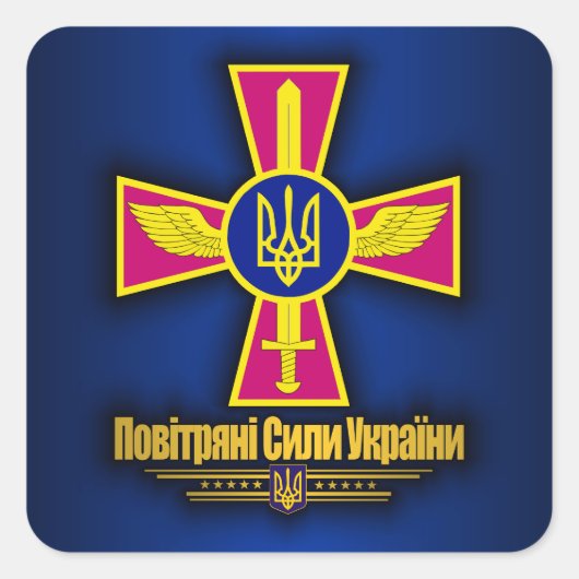 Sticker Carré Force aérienne ukrainienne (Devant)