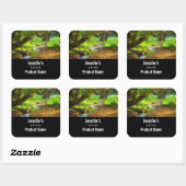 Sticker Carré Forest Creek Belle nature Photo Cuisine (Feuille)