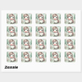 Sticker Carré Forest Friend Cute Pony Pastel (Feuille)