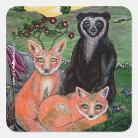 Sticker Carré Forest Friends (Devant)