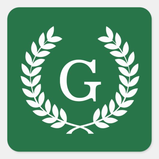 Sticker Carré Forest White Wheat Laurel Wreath (Devant)