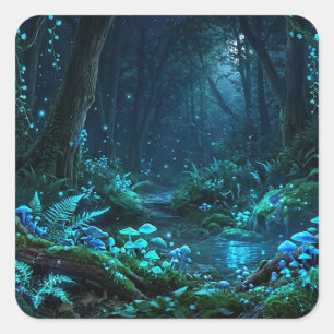 Sticker Carré Forêt Magique