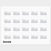 Sticker Carré Forêt neigeuse (Feuille)