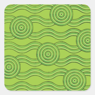Sticker Carré Forêt tropicale d'art autochtone