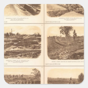 Sticker Carré Forêts, batteries, Atlanta, Ga