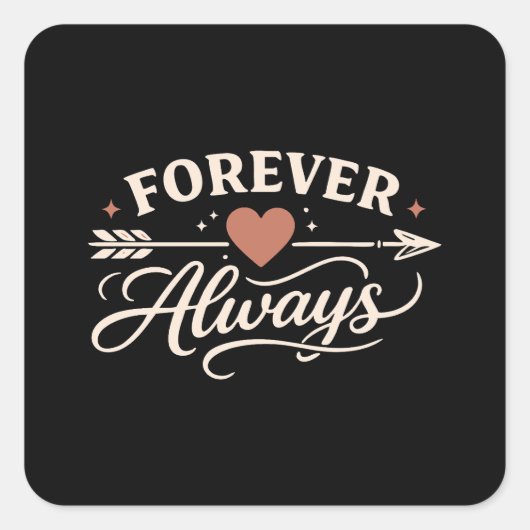 Sticker Carré Forever Always Couple - Pointing Right (Devant)