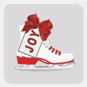 Sticker Carré Forfait Joy Christmas Ice Patins Cadeau cadeau Pré