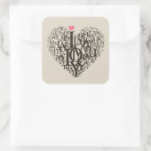 Sticker Carré Forme cardiaque à partir de lettres (Sac)