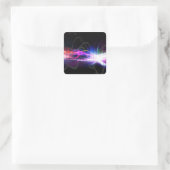 Sticker Carré Forme de vague musicale arc-en-ciel (Sac)