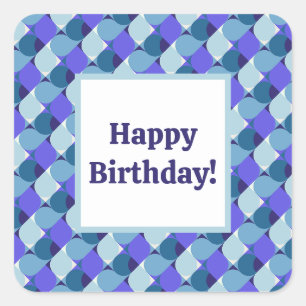 Sticker Carré Formes bleues Anniversaire
