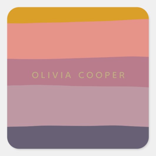 Sticker Carré Formes de bloc de couleur terne violet personnalis (Devant)