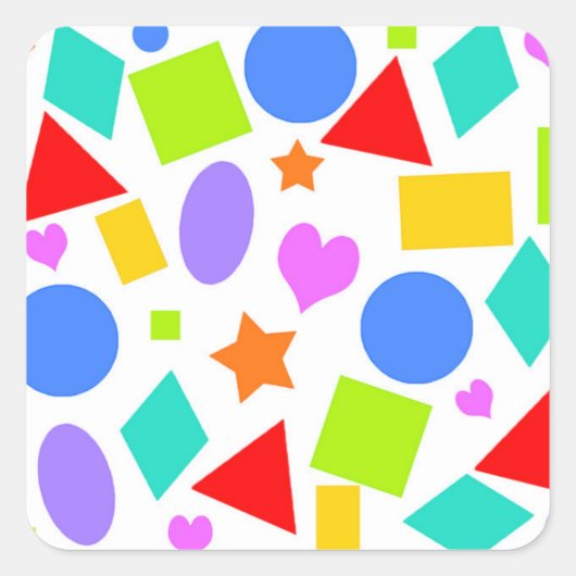 Sticker Carré Formes et couleurs (Devant)