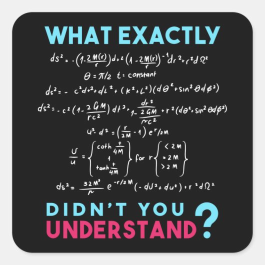 Sticker Carré Formule physique Plaisanter drôle Math (Devant)