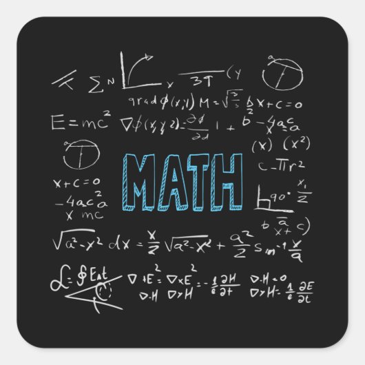 Sticker Carré Formules mathématiques mathématiques (Devant)
