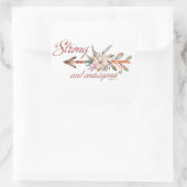 Sticker Carré Fort et courageux (Sac)