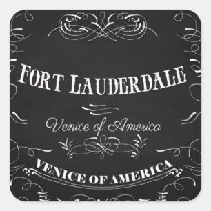 Sticker Carré Fort Lauderdale la Floride - Venise de l'Amérique