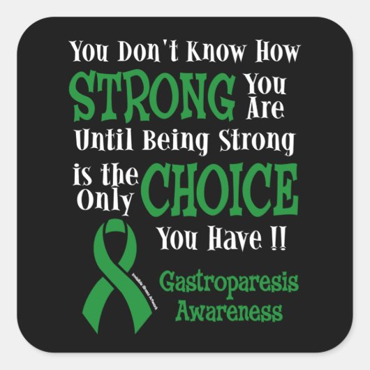 Sticker Carré Forte/Choix...Gastroparesis (Devant)