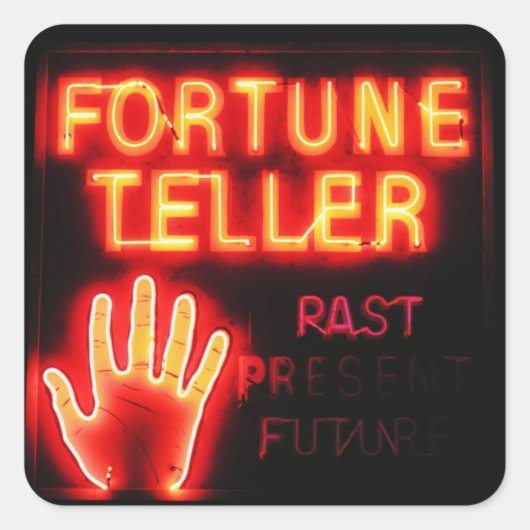 Sticker Carré Fortune Teller - Présent et futur passé (Devant)