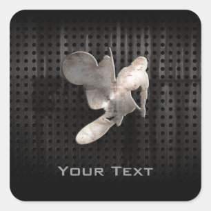 Sticker Carré Fouet de motocross ; Noir frais