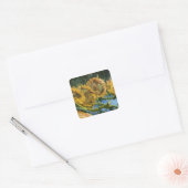 Sticker Carré Four Cut Sunflowers par Vincent van Gogh (Enveloppe)