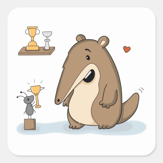 Sticker Carré Fourmilier fier | Équipe victorieuse (Devant)