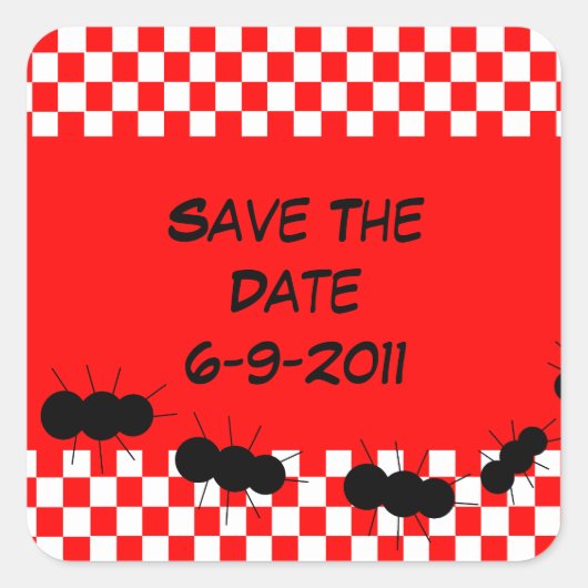 Sticker Carré Fourmis en carton (Devant)